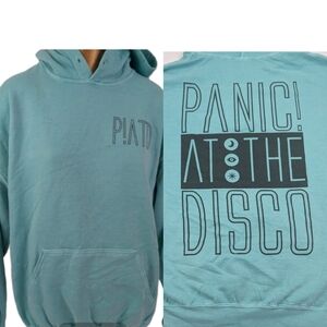 Panic! At The Disco Vintage Concert Merch Hoodie Light Blue Sixe Large.